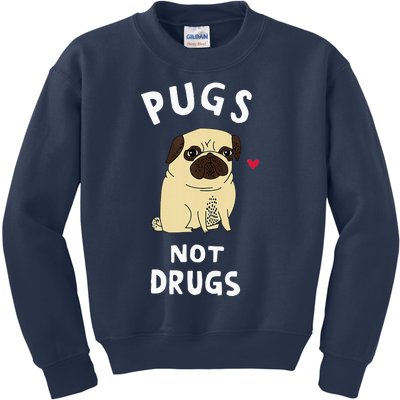 Pugs Not Drugs Funny Present For Dog Lover Tee Pets Kids Sweatshirt