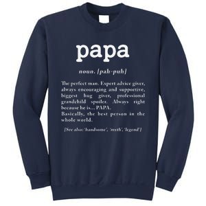 Papa Noun Definition Perfect Man Grandpa Fathers Day Sweatshirt