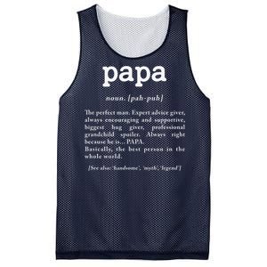 Papa Noun Definition Perfect Man Grandpa Fathers Day Mesh Reversible Basketball Jersey Tank