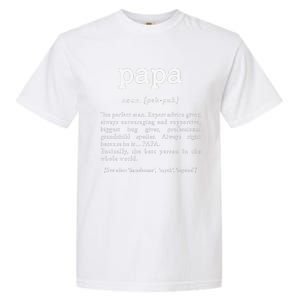 Papa Noun Definition Perfect Man Grandpa Fathers Day Garment-Dyed Heavyweight T-Shirt