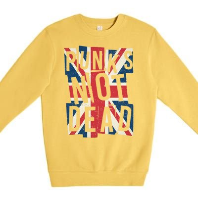 Punks Not Dead British Flag Britain England Premium Crewneck Sweatshirt