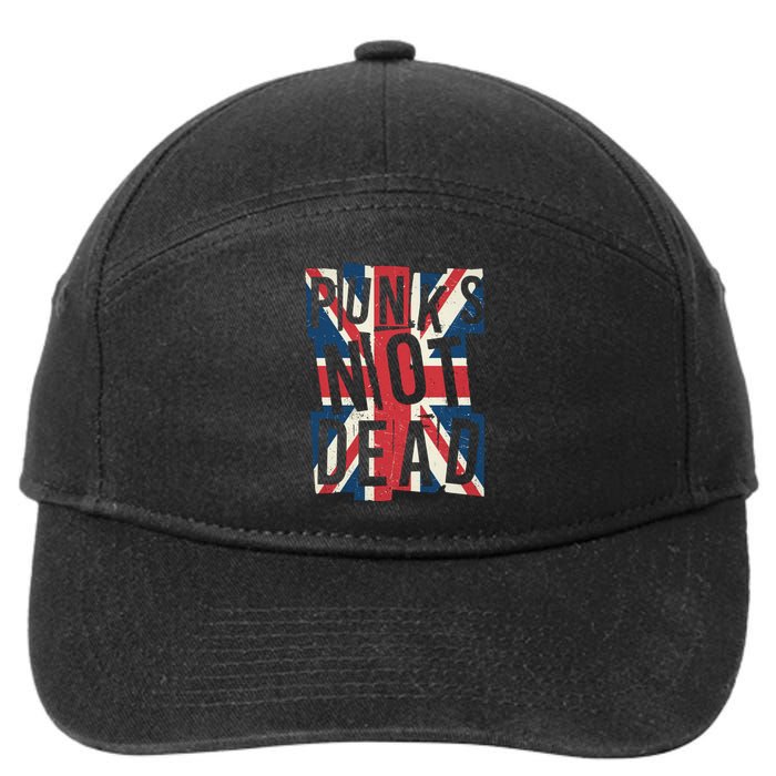 Punks Not Dead British Flag Britain England 7-Panel Snapback Hat