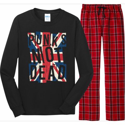 Punks Not Dead British Flag Britain England Long Sleeve Pajama Set