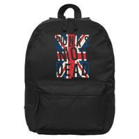 Punks Not Dead British Flag Britain England 16 in Basic Backpack