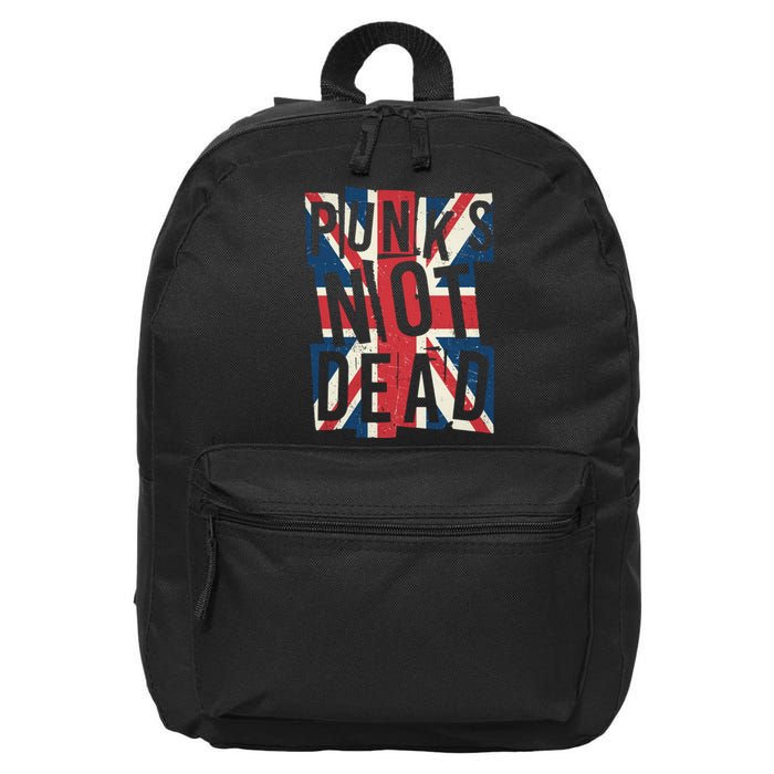 Punks Not Dead British Flag Britain England 16 in Basic Backpack