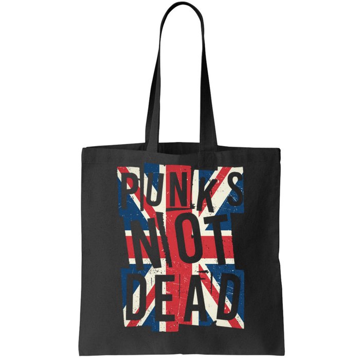 Punks Not Dead British Flag Britain England Tote Bag