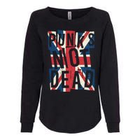 Punks Not Dead British Flag Britain England Womens California Wash Sweatshirt