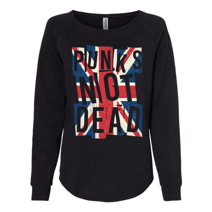 Punks Not Dead British Flag Britain England Womens California Wash Sweatshirt