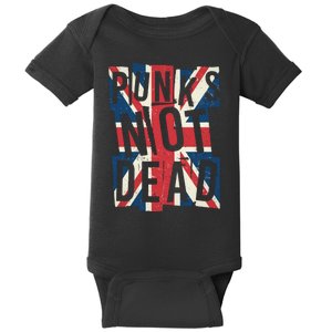 Punks Not Dead British Flag Britain England Baby Bodysuit