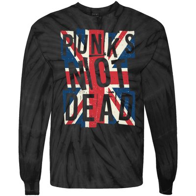 Punks Not Dead British Flag Britain England Tie-Dye Long Sleeve Shirt