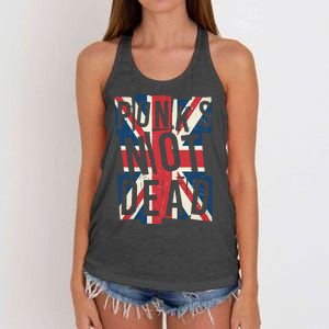 Punks Not Dead British Flag Britain England Women's Knotted Racerback Tank