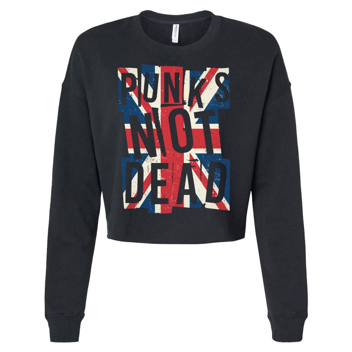 Punks Not Dead British Flag Britain England Cropped Pullover Crew