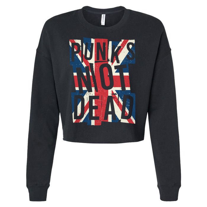 Punks Not Dead British Flag Britain England Cropped Pullover Crew