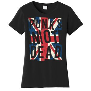 Punks Not Dead British Flag Britain England Women's T-Shirt