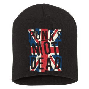 Punks Not Dead British Flag Britain England Short Acrylic Beanie