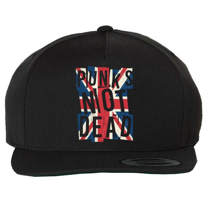 Punks Not Dead British Flag Britain England Wool Snapback Cap