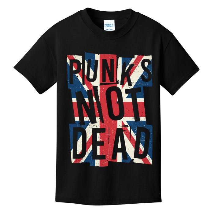 Punks Not Dead British Flag Britain England Kids T-Shirt