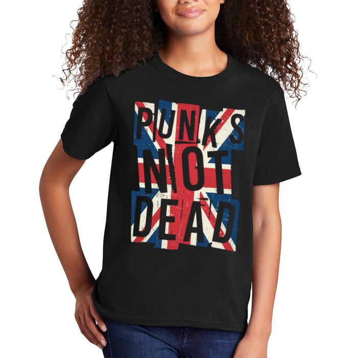 Punks Not Dead British Flag Britain England Kids T-Shirt