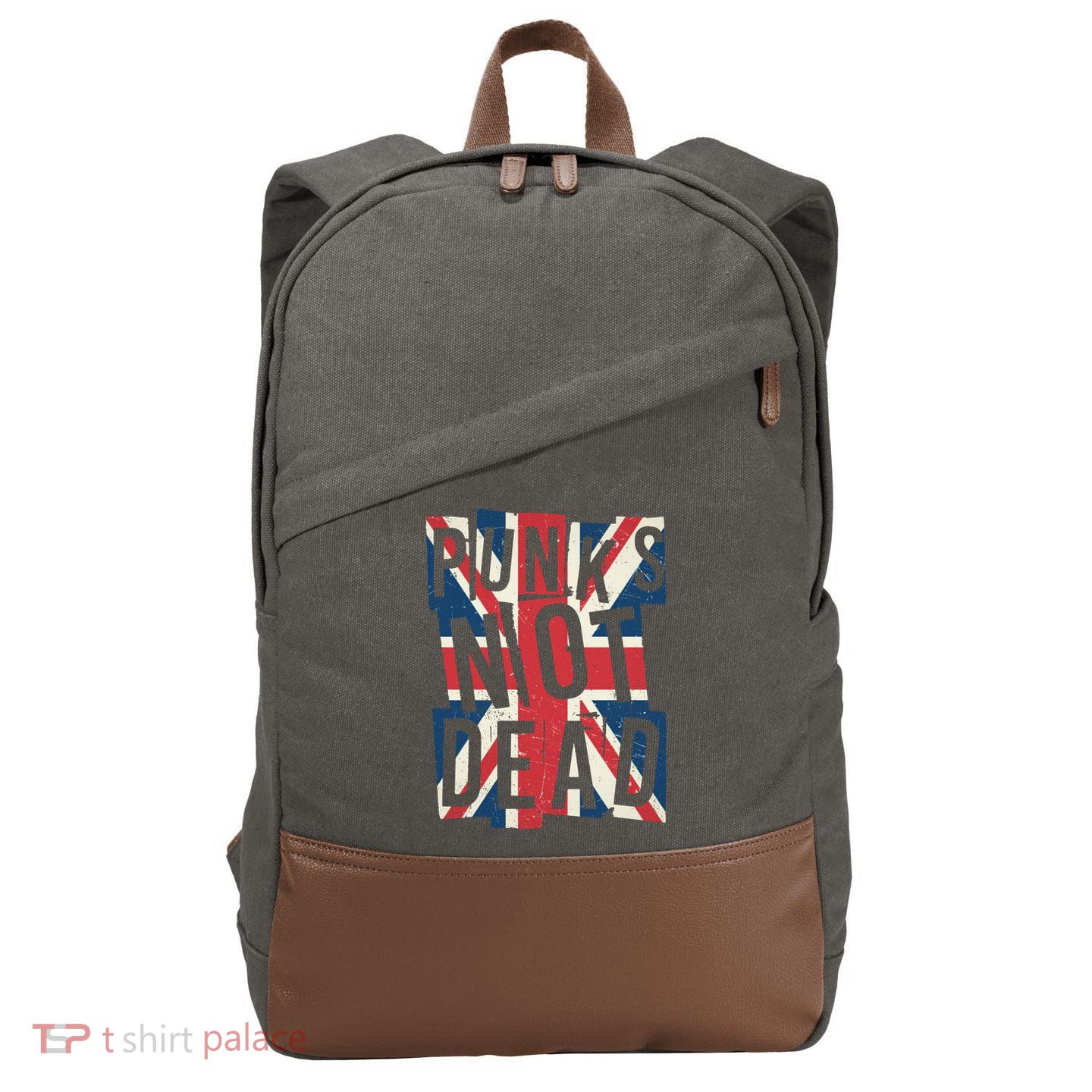 Punks Not Dead British Flag Britain England Cotton Canvas Backpack
