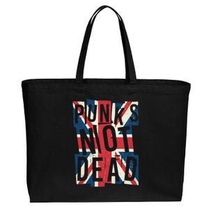 Punks Not Dead British Flag Britain England Cotton Canvas Jumbo Tote