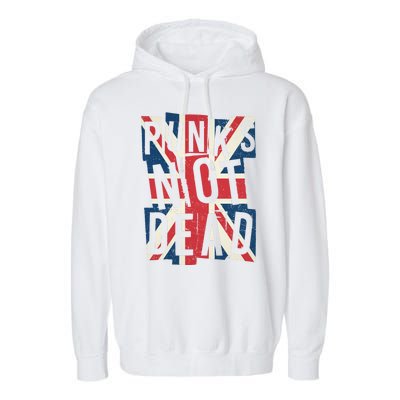 Punks Not Dead British Flag Britain England Garment-Dyed Fleece Hoodie