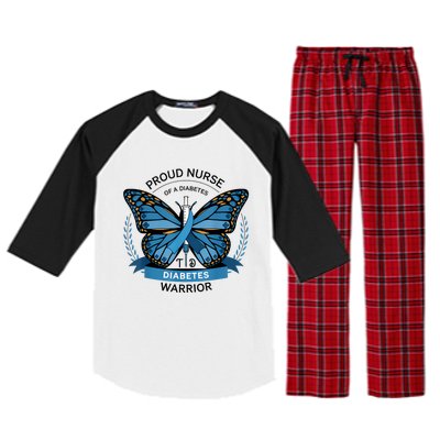 Proud Nurse Diabetes Warrior T1d Awareness Raglan Sleeve Pajama Set