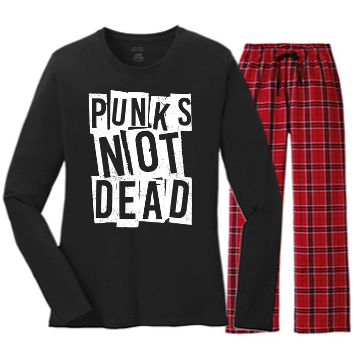 Punks Not Dead Women's Long Sleeve Flannel Pajama Set 