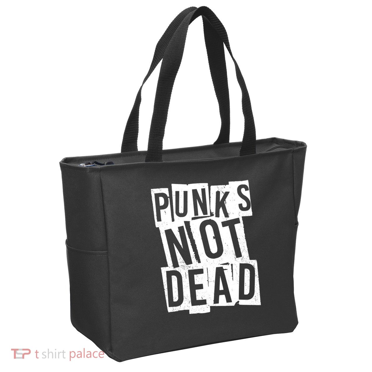 Punks Not Dead Zip Tote Bag
