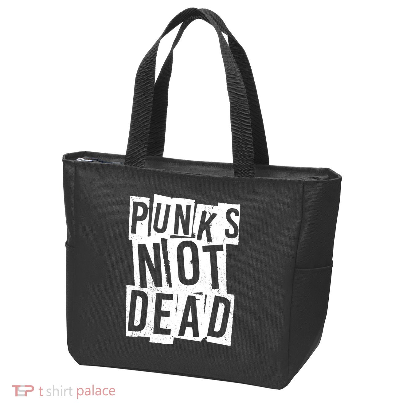 Punks Not Dead Zip Tote Bag