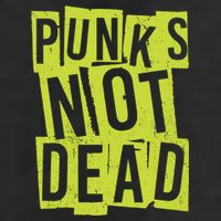Punks Not Dead Neon Logo 7 Panel Mesh Trucker Snapback Hat