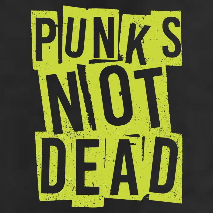 Punks Not Dead Neon Logo 7 Panel Mesh Trucker Snapback Hat