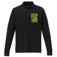 Punks Not Dead Neon Logo Performance Long Sleeve Polo