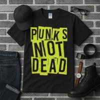 Punks Not Dead Neon Logo Tall T-Shirt