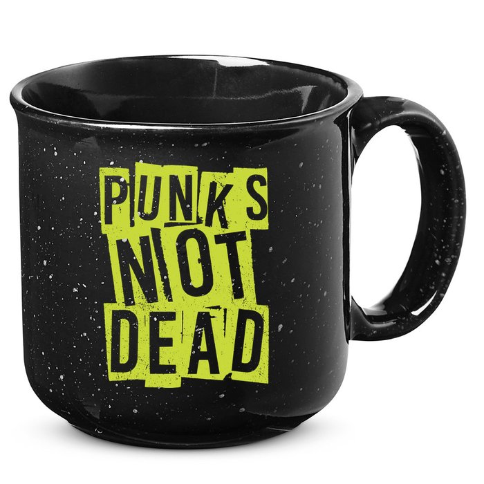 Punks Not Dead Neon Logo 15oz Campfire Ceramic Mug