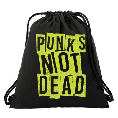 Punks Not Dead Neon Logo Drawstring Bag