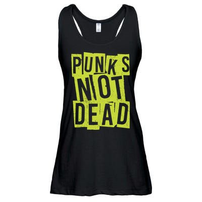 Punks Not Dead Neon Logo Ladies Essential Flowy Tank