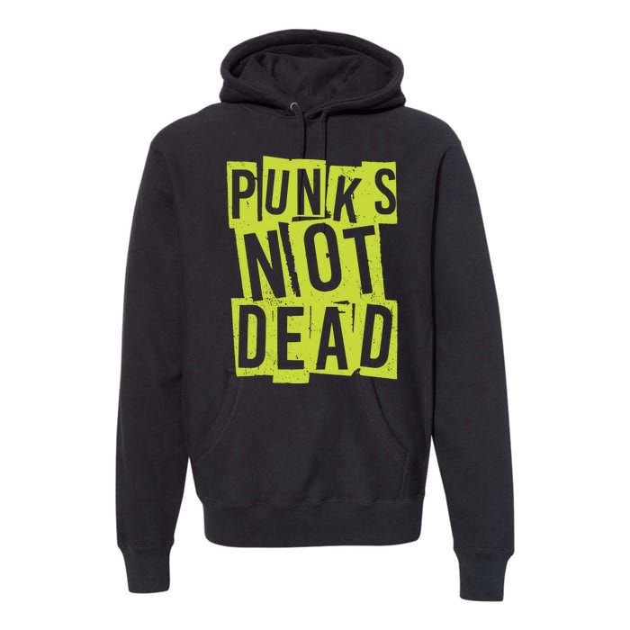 Punks Not Dead Neon Logo Premium Hoodie