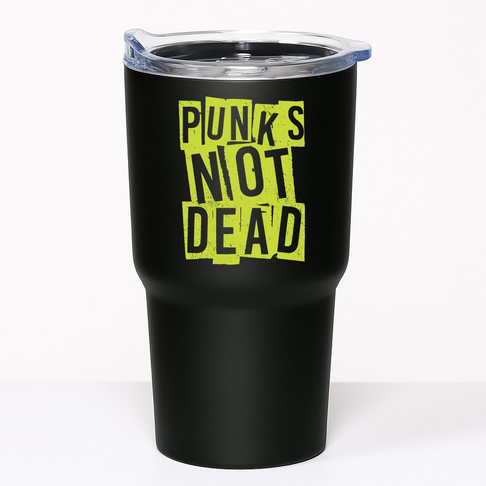 Punks Not Dead Neon Logo Tumbler