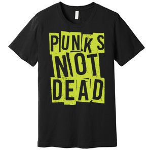 Punks Not Dead Neon Logo Premium T-Shirt