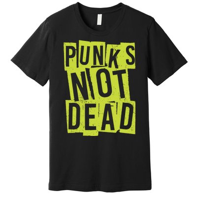 Punks Not Dead Neon Logo Premium T-Shirt