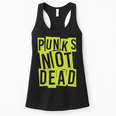 Punks Not Dead Neon Logo Womens Tank Top
