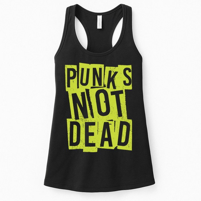Punks Not Dead Neon Logo Womens Tank Top