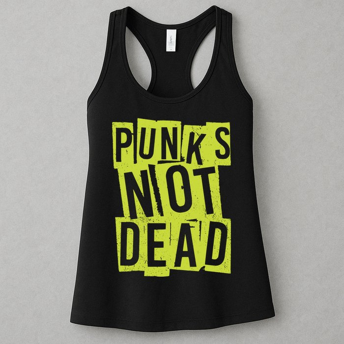 Punks Not Dead Neon Logo Womens Tank Top