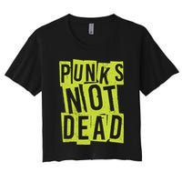 Punks Not Dead Neon Logo Women's Crop Top Tee
