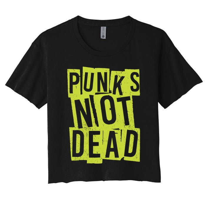 Punks Not Dead Neon Logo Women's Crop Top Tee
