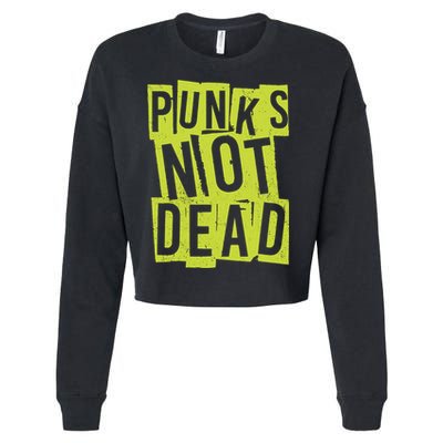 Punks Not Dead Neon Logo Cropped Pullover Crew