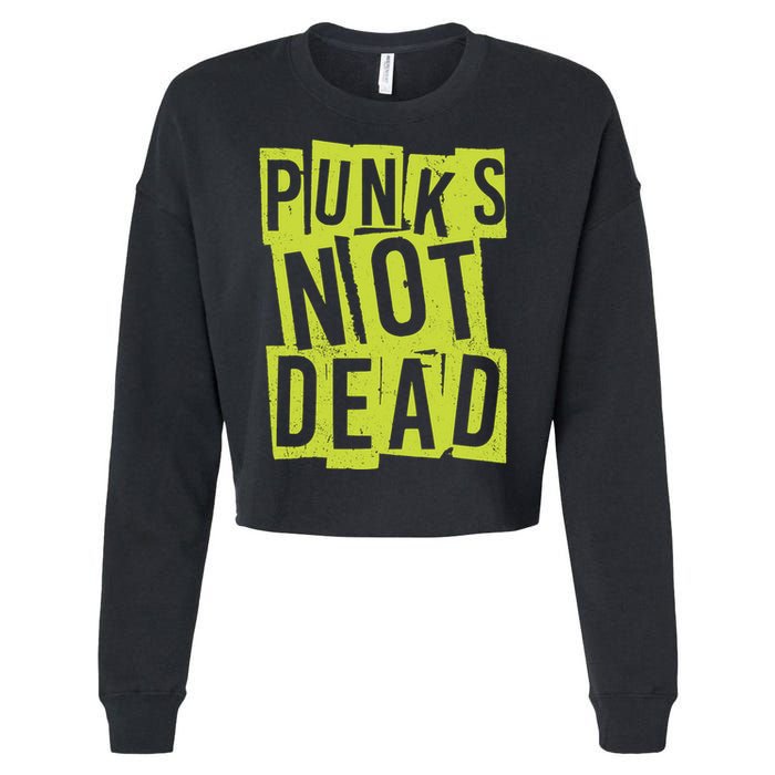 Punks Not Dead Neon Logo Cropped Pullover Crew