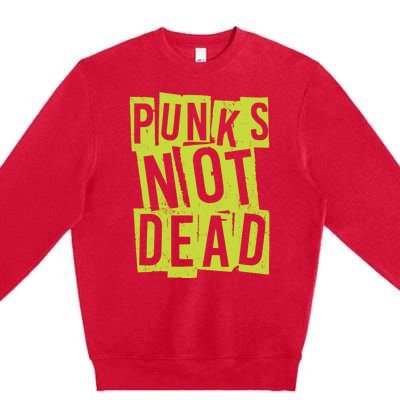 Punks Not Dead Neon Logo Premium Crewneck Sweatshirt