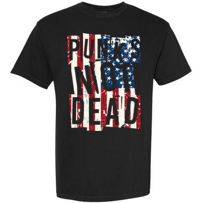 Punks Not Dead USA American Flag Garment-Dyed Heavyweight T-Shirt