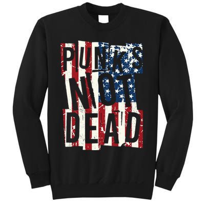 Punks Not Dead USA American Flag Sweatshirt
